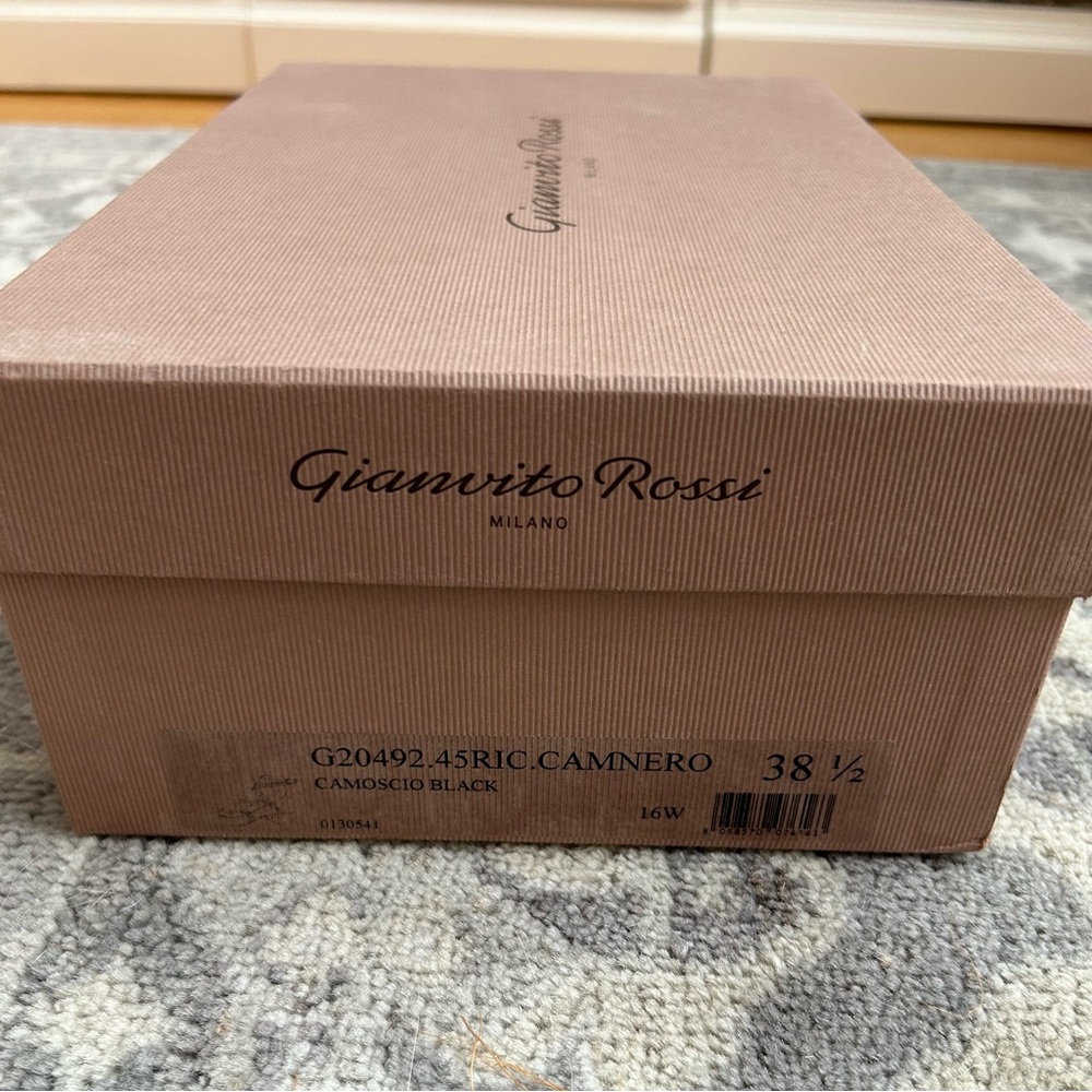 🖤 Gianvito Rossi Black Suede Strappy Block Heel Pumps with Box - Picture 12 of 14